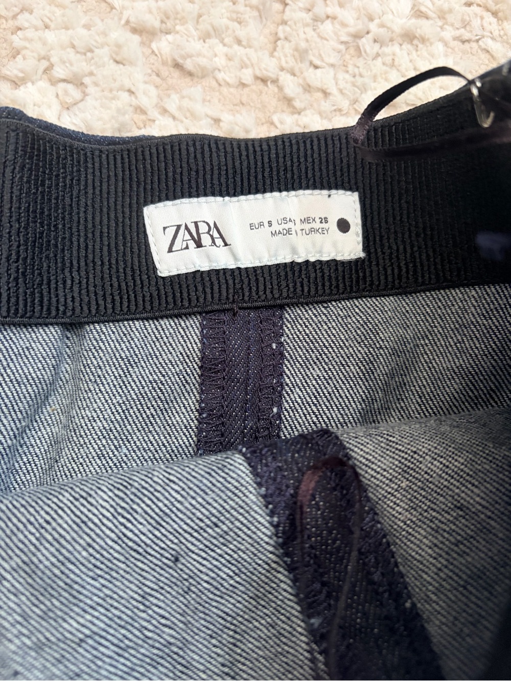 Zara Black and Light Blue Denim Strapless Bustier S - Picture 2 of 11
